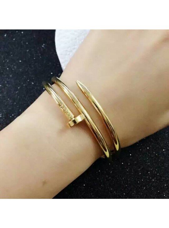 Cartier Juste Un Clou 2 Row Bracelet Inspired Plated 18k Yellow Gold
